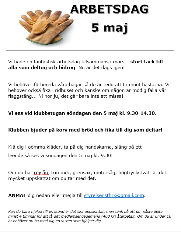 Arbetsdag 5 maj