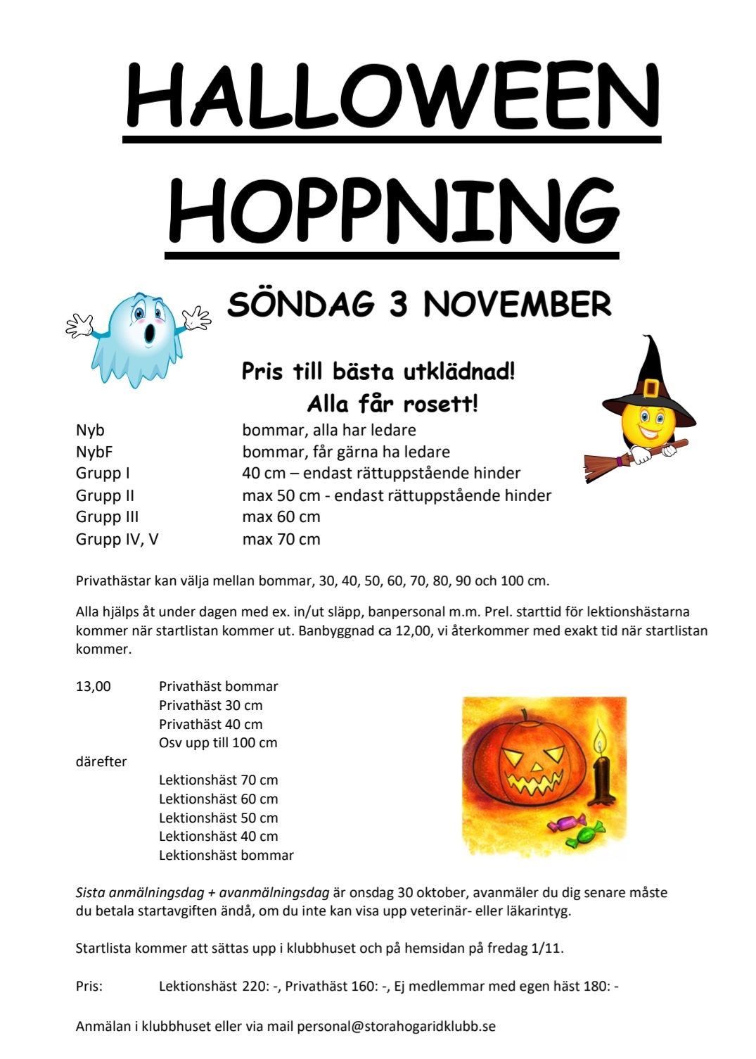 Halloweenhoppning 3 november