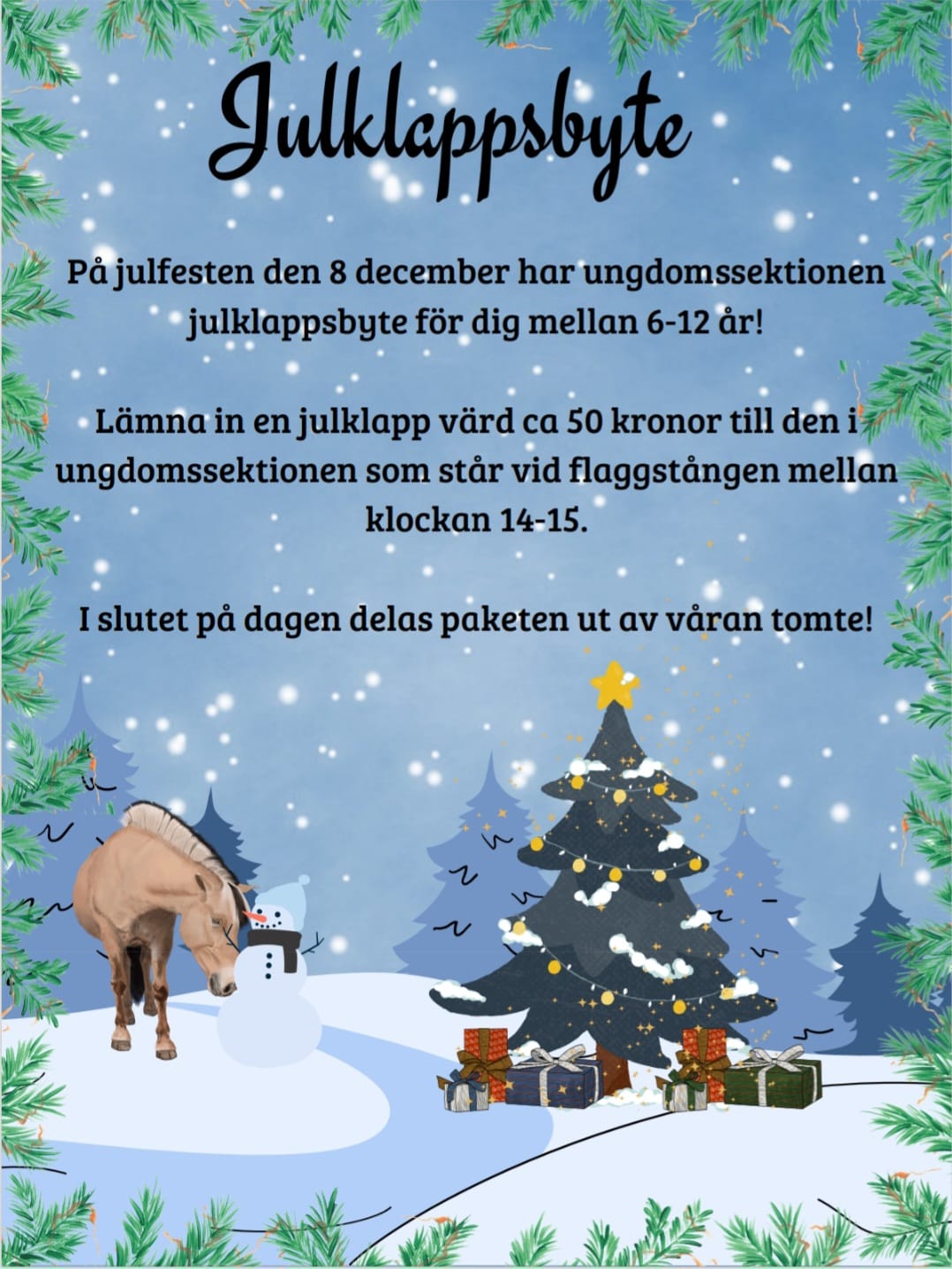 Julklappsbyte på Julfesten 8 december