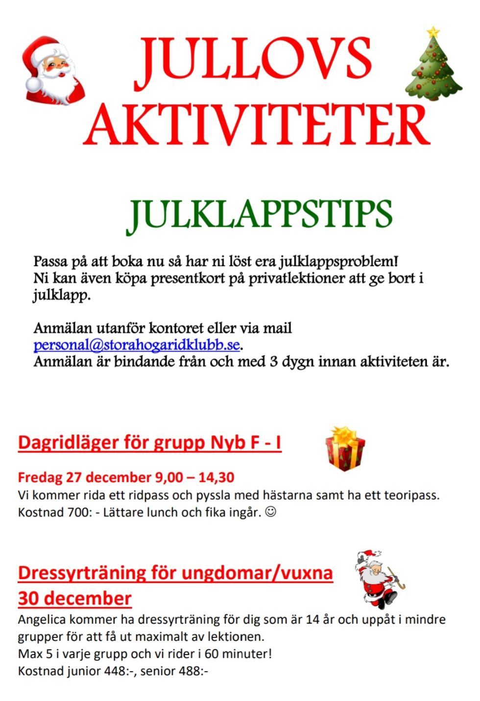 Jullovsaktiviteter