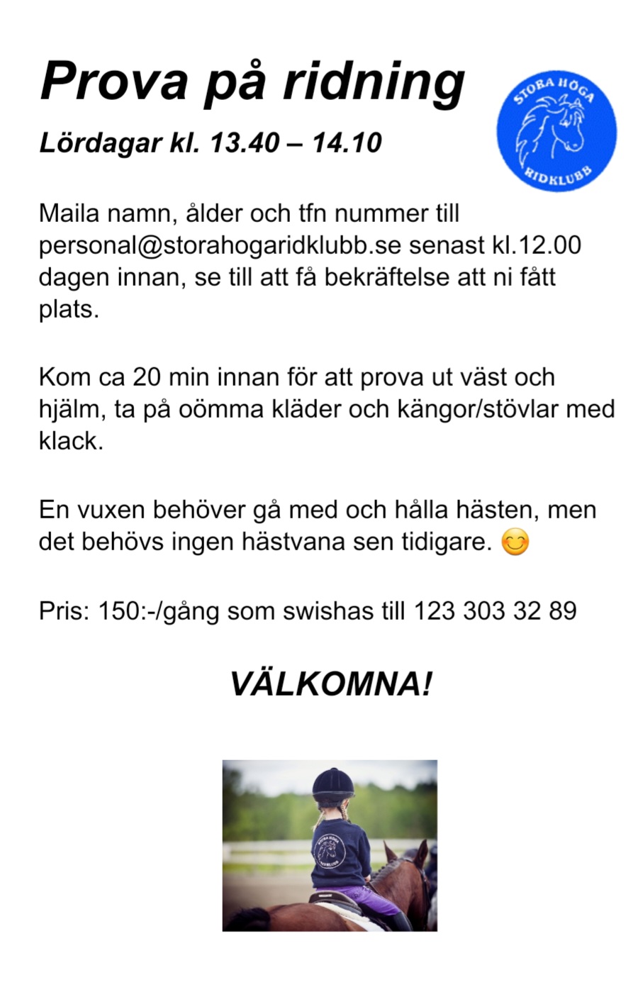 Prova på ridning