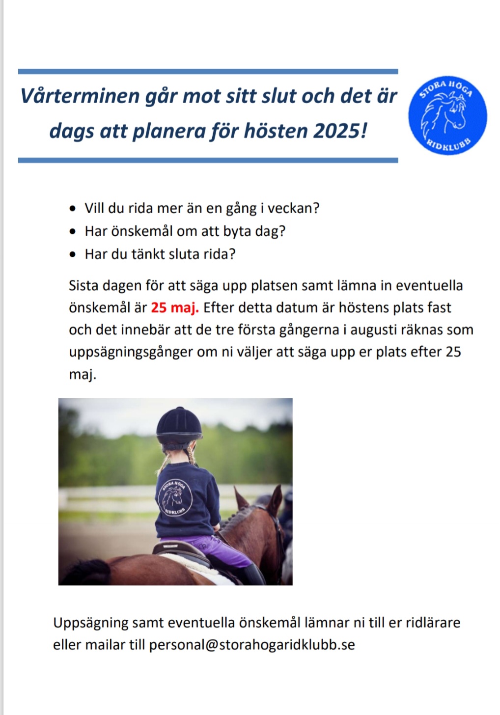 Inför höstterminen