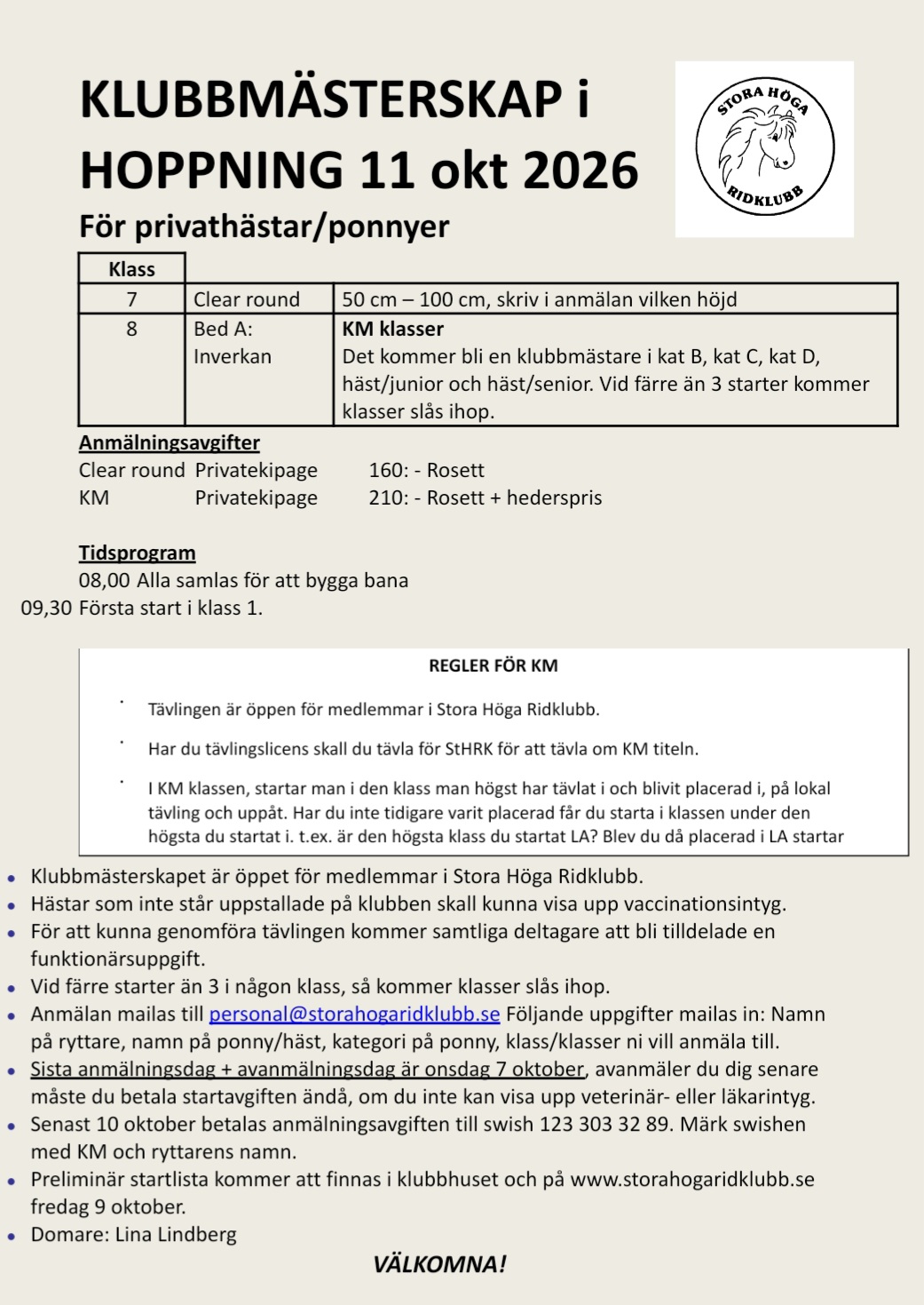 KM i hoppning 11 oktober